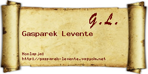 Gasparek Levente névjegykártya